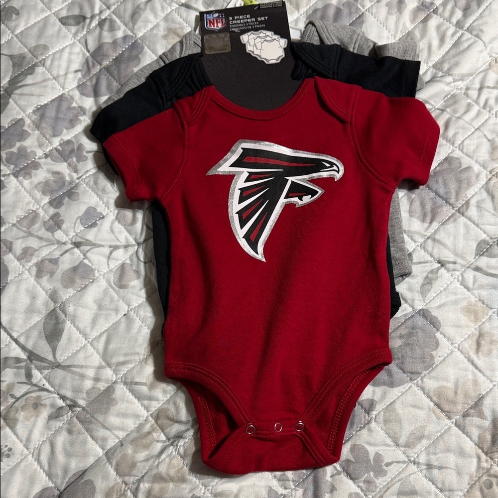 NFL Red and Black Baby Onesie Set